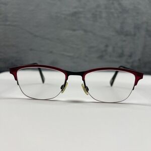 NEW KLIIK 569 459 Red Black Unisex Square‎ Half Rim Eyeglasses 48-18-135 Frames